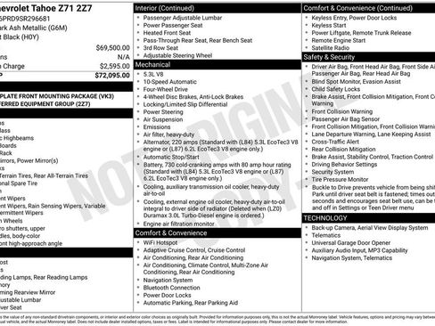Certified 2025 Chevrolet Tahoe Z71 AWD/4WD image 2