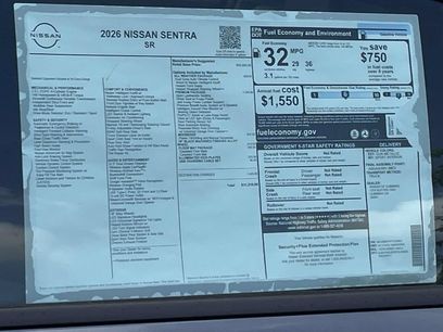New 2026 Nissan Sentra SR w/ SR Premium Package