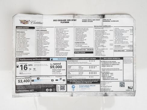 Used 2023 Cadillac Escalade Sport Platinum w/ LPO, ONYX Package AWD/4WD image 85