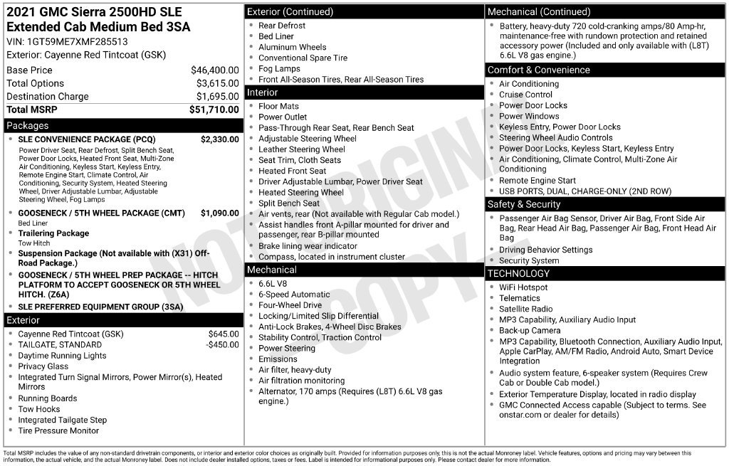 Used 2021 GMC Sierra 2500 SLE w/ SLE Convenience Package AWD/4WD image 4
