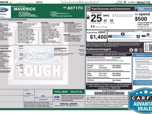 Used 2022 Ford Maverick XLT w/ Equipment Group 300A Standard image 10