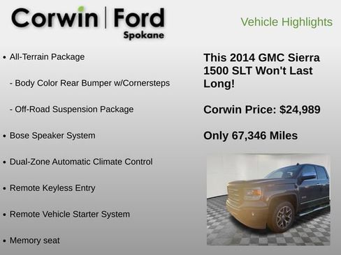 Used 2014 GMC Sierra 1500 SLT w/ All-Terrain Package image 12