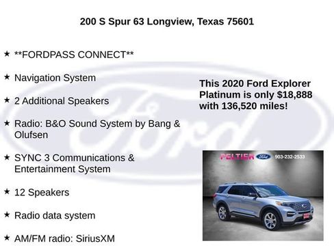 Certified 2020 Ford Explorer Platinum w/ Premium Technology Package AWD/4WD image 20
