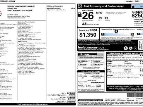 Used 2022 Mitsubishi Outlander Sport SE AWD/4WD image 4