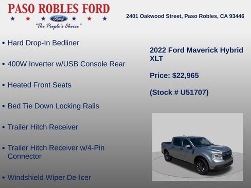Used 2022 Ford Maverick XLT w/ XLT Luxury Package FWD image 7