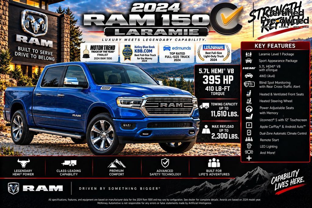Used 2024 RAM 1500 Laramie AWD/4WD image 2