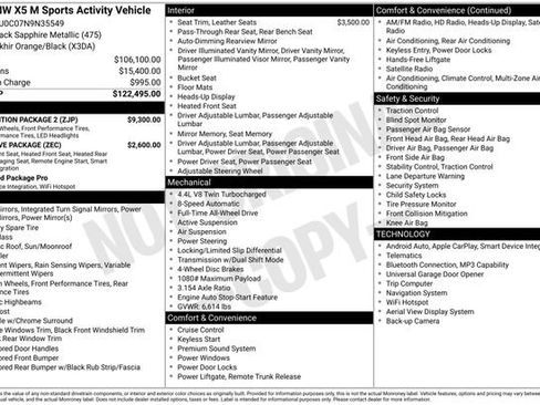 Used 2022 BMW X5 M w/ Competition Package 2 AWD/4WD image 10