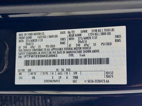 Used 2022 Ford F150 Lariat w/ Equipment Group 502A High image 33