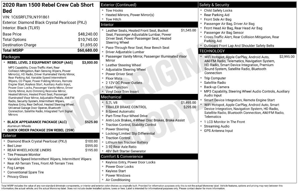 Used 2020 RAM 1500 Rebel w/ Rebel Level 2 Equipment Group AWD/4WD image 2