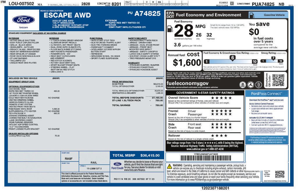 Used 2023 Ford Escape ST-Line w/ Tech Pack #1 AWD/4WD image 23