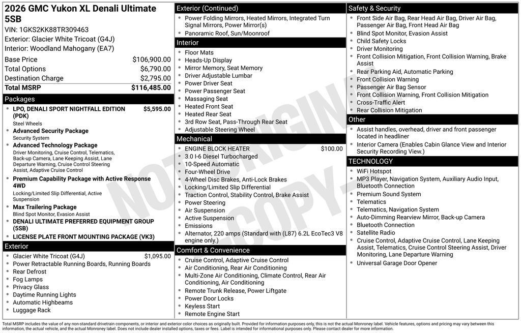 New 2026 GMC Yukon XL Denali Ultimate AWD/4WD image 5