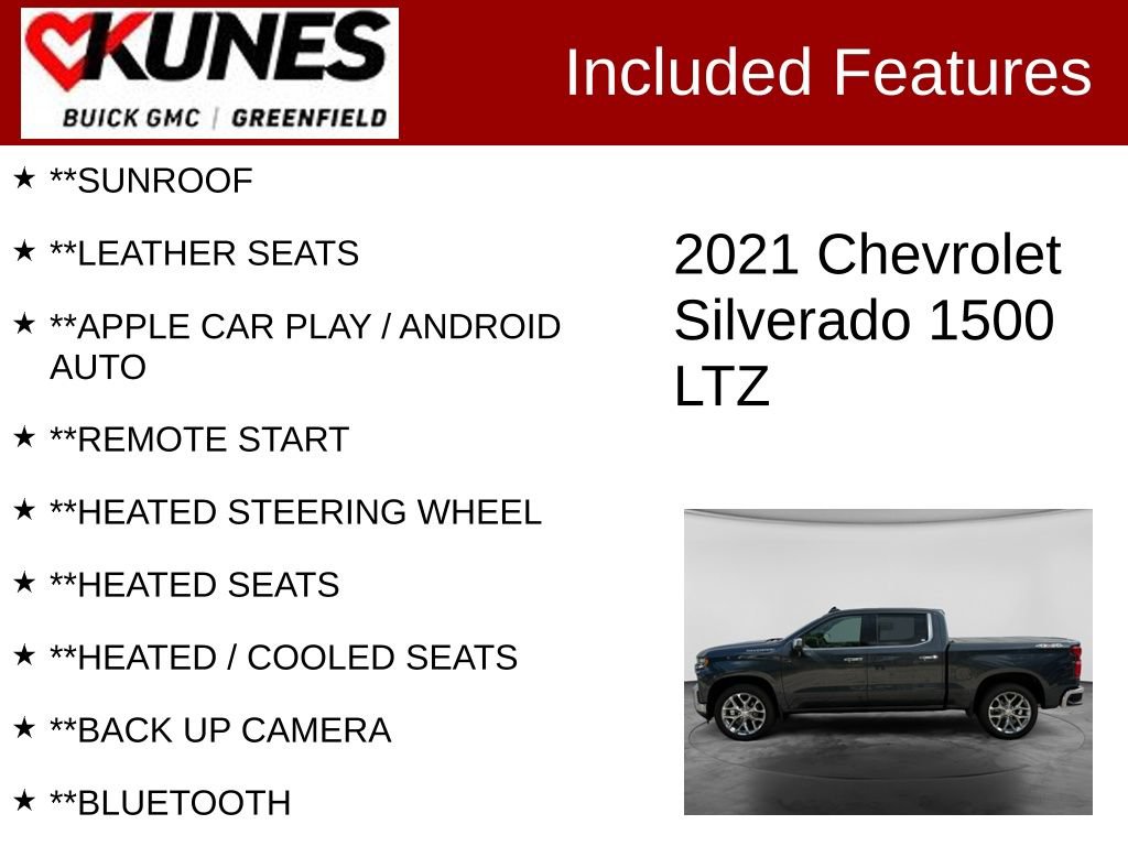 Used 2021 Chevrolet Silverado 1500 LTZ w/ LTZ Premium Package AWD/4WD image 2