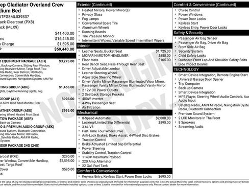 Used 2021 Jeep Gladiator Overland w/ Popular Equipment Package AWD/4WD image 11
