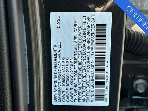 Certified 2026 Honda Accord SE image 32