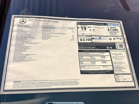 New 2027 Mercedes-Benz S 580 4MATIC Sedan image 18
