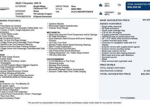 Used 2023 Chrysler 300 S image 3