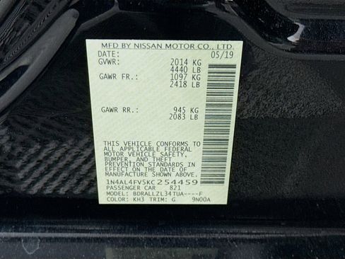 Certified 2019 Nissan Altima 2.0 Platinum FWD image 36