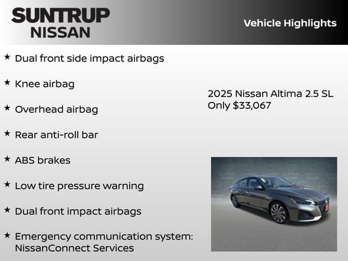 New 2025 Nissan Altima 2.5 SL FWD image 16