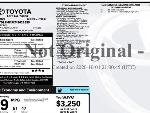Used 2021 Toyota Prius LE AWD/4WD image 2