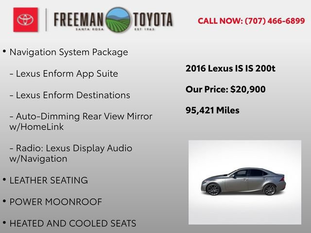 Used 2016 Lexus IS 200t w/ F Sport Package RWD image 10