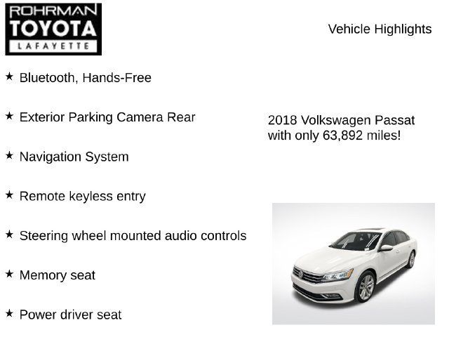 Used 2018 Volkswagen Passat 3.6 SEL Premium FWD image 7