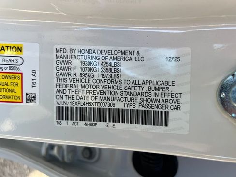 New 2026 Honda Civic Sport image 20