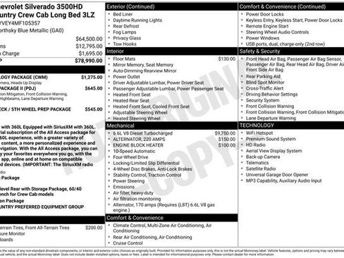 Used 2021 Chevrolet Silverado 3500 High Country w/ Technology Package AWD/4WD image 1