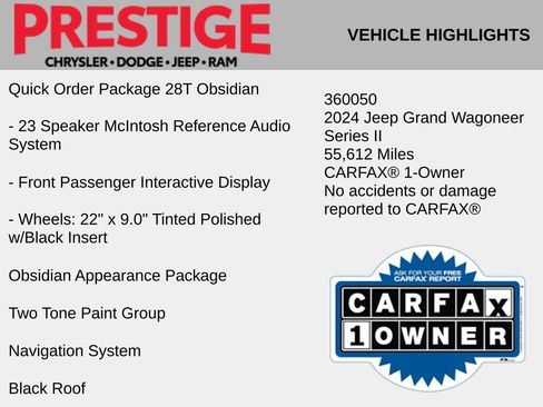 Used 2024 Jeep Grand Wagoneer Series II w/ Quick Order Packagew 28T image 4