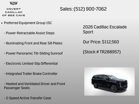 New 2026 Cadillac Escalade Sport w/ Touring Package image 6