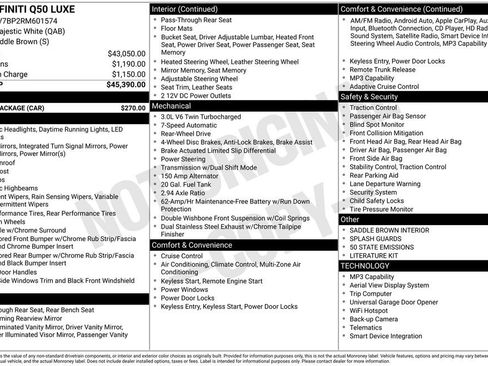 Used 2024 INFINITI Q50 Luxe w/ Cargo Package image 40