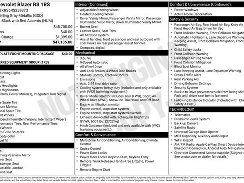 Certified 2024 Chevrolet Blazer RS AWD/4WD image 38