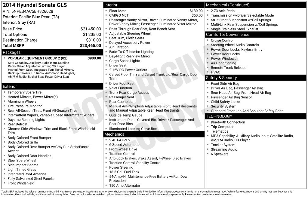 Used 2014 Hyundai Sonata GLS w/ Popular Equipment Group 2 FWD image 27