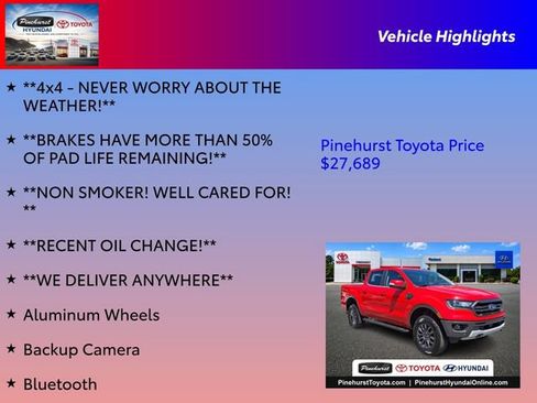 Used 2020 Ford Ranger Lariat w/ Equipment Group 501A Mid AWD/4WD image 31