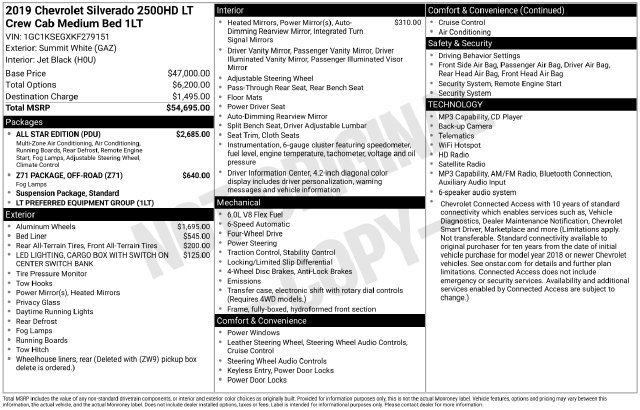 Used 2019 Chevrolet Silverado 2500 LT w/ All Star Edition AWD/4WD image 7