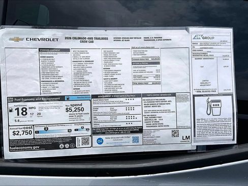 New 2026 Chevrolet Colorado Trail Boss AWD/4WD image 16