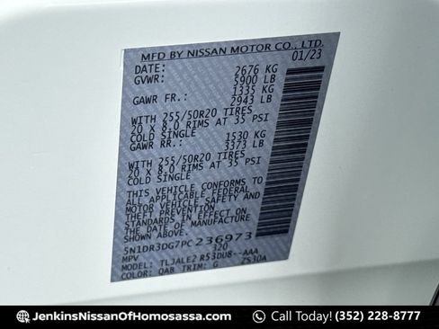 Used 2023 Nissan Pathfinder Platinum w/ Black Appearance Package FWD image 50