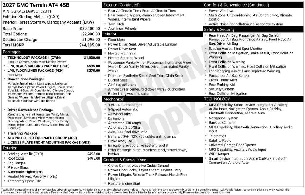 New 2027 GMC Terrain AT4 w/ Technology Package II AWD/4WD image 1
