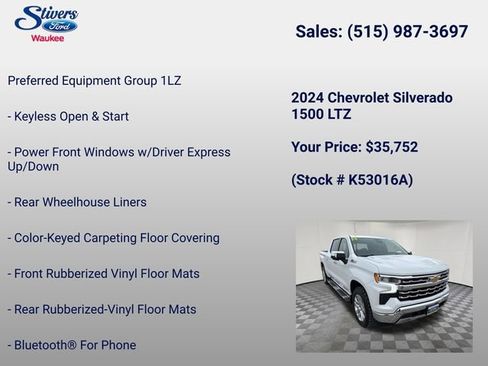 Used 2024 Chevrolet Silverado 1500 LTZ w/ LTZ Premium Package AWD/4WD image 16