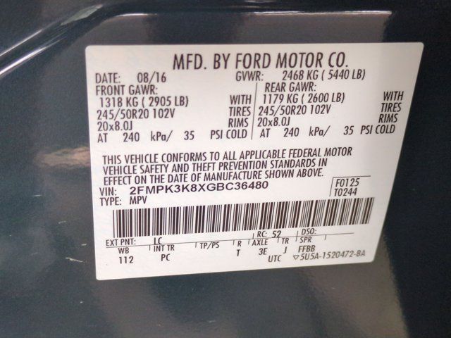 Used 2016 Ford Edge Titanium w/ Equipment Group 302A FWD image 14