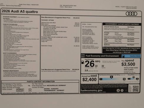 New 2026 Audi A5 2.0T Premium AWD/4WD image 38