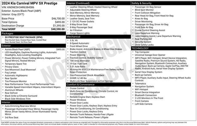 Used 2024 Kia Carnival SX Prestige FWD image 39