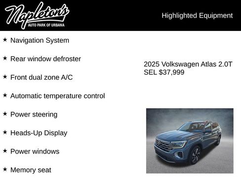 Used 2025 Volkswagen Atlas SEL AWD/4WD image 3