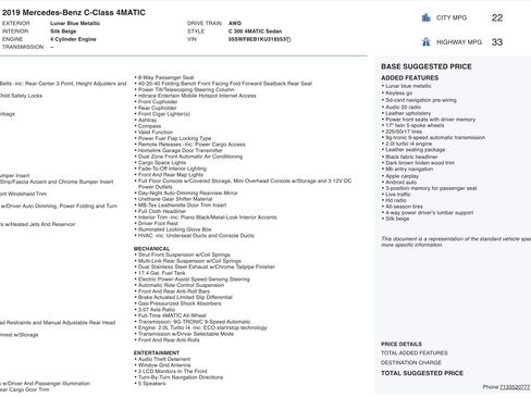 Used 2019 Mercedes-Benz C 300 4MATIC Sedan image 6