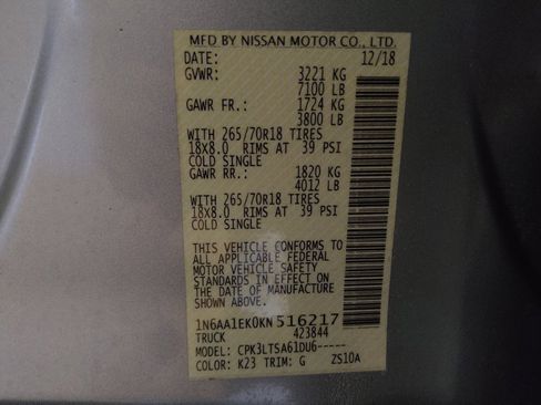 Used 2019 Nissan Titan SV RWD image 33