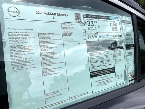 New 2026 Nissan Sentra S w/ S Cold Weather Package FWD image 14