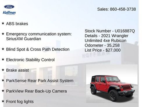 Used 2021 Jeep Wrangler Unlimited Rubicon 4xe w/ Cold Weather Group AWD/4WD image 25
