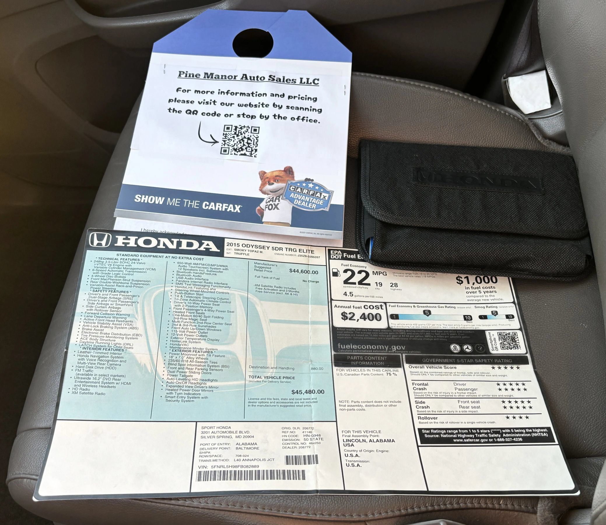 Used 2015 Honda Odyssey Touring Elite image 29