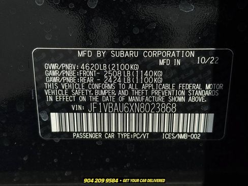 Used 2022 Subaru WRX GT AWD/4WD image 15