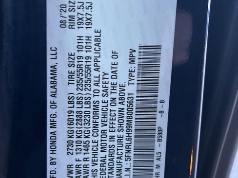 Certified 2021 Honda Odyssey Elite image 11