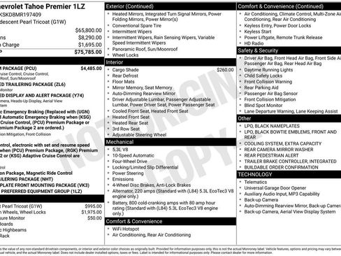 Used 2021 Chevrolet Tahoe Premier w/ Premium Package AWD/4WD image 2